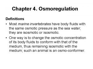 Osmoregulation in invertebrates