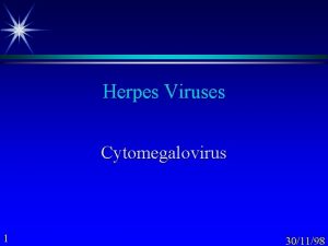 Herpes Viruses Cytomegalovirus 1 301198 Presentation Outline Structure