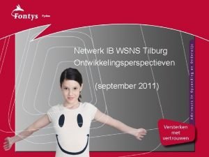 Netwerk IB WSNS Tilburg Ontwikkelingsperspectieven september 2011 IB