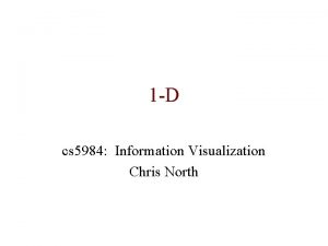 1 D cs 5984 Information Visualization Chris North