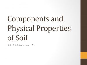 Different components of soil