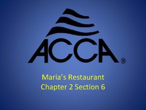 Marias Restaurant Chapter 2 Section 6 Manual CS