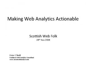 Actionable analytics for the web