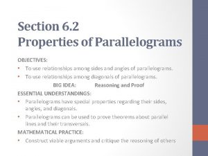 Parallelogram questions for class 8