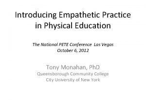 Introducing Empathetic Practice in Physical Education The National