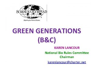 GREEN GENERATIONS BC KAREN LANCOUR National Bio Rules