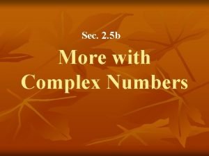 Complex numbers