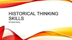Ap world historical thinking skills