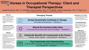 Horses in Occupational Therapy Client and Therapist Perspectives