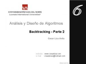 Anlisis y Diseo de Algoritmos Backtracking Parte 2