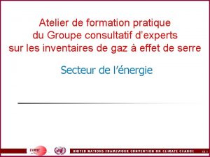 Atelier de formation pratique du Groupe consultatif dexperts