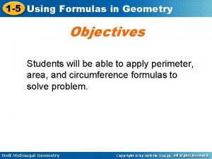 Using formulas in geometry