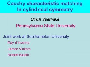Cauchy characteristic matching In cylindrical symmetry Ulrich Sperhake