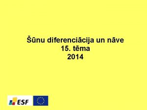 nu diferencicija un nve 15 tma 2014 Cilmes