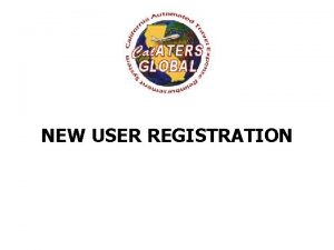 Calaters new user registration Calaters new user registration