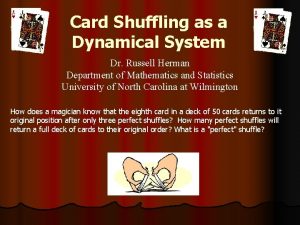 Card Shuffling as a Dynamical System Dr Russell