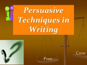 Appeal persuasive technique