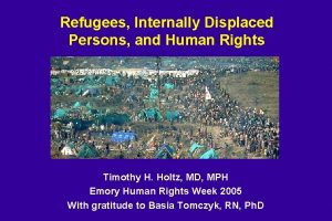 Refugees Internally Displaced Persons and Human Rights Timothy