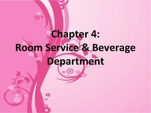 Room service department