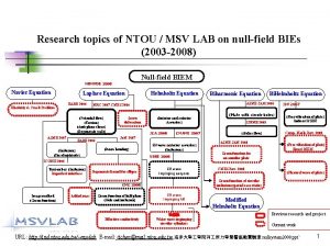 Research topics of NTOU MSV LAB on nullfield