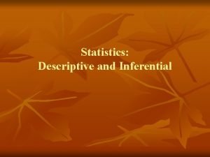 Statistics Descriptive and Inferential Data is numerical Statistics