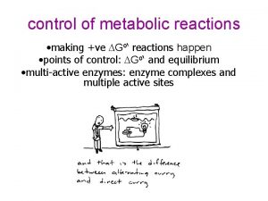 control of metabolic reactions making ve DGo reactions