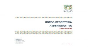 CORSO SEGRETERIA AMMINISTRATIVA DUNIA NICOTRA SEGRETARIA UN VECCHIO