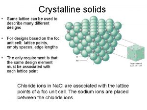 Crystalline solids