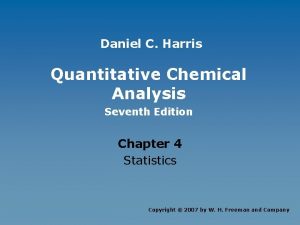 Daniel C Harris Quantitative Chemical Analysis Seventh Edition