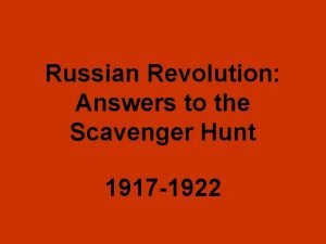 Scavenger hunt in russian Scavenger hunt in russian