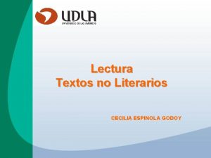 Lectura Textos no Literarios CECILIA ESPINOLA GODOY Textos