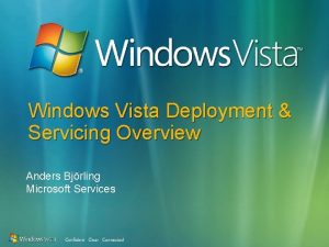 Windows Vista Deployment Servicing Overview Anders Bjrling Microsoft