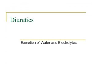 Types of diuretics