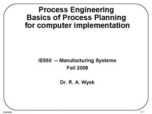 Basics of process engineering