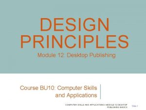 Principles of design in desktop publishing