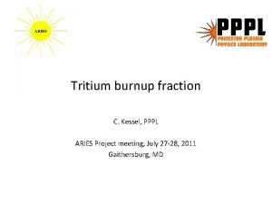 Tritium burnup fraction C Kessel PPPL ARIES Project