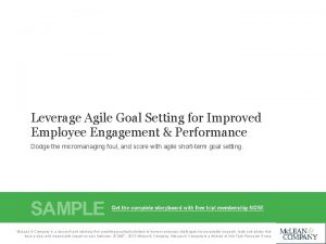 Agile goal setting