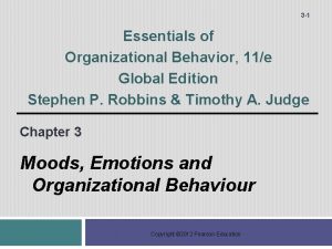 3 1 Essentials of Organizational Behavior 11e Global