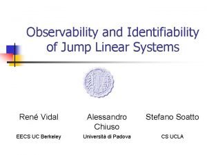Observability and Identifiability of Jump Linear Systems Ren