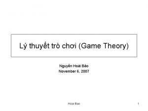 L thuyt tr chi Game Theory Nguyn Hoi