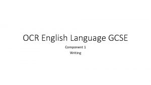 Ocr english literature gcse
