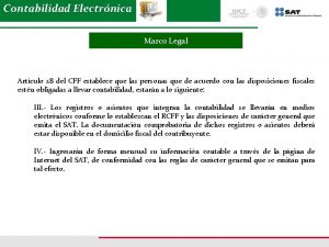 Contabilidad Electrnica Marco Legal Artculo 28 del CFF