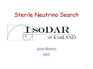 Sterile Neutrino Search Jose Alonso MIT 1 Outline