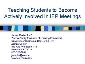 Teaching Students to Become Actively Involved In IEP