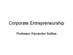 Corporate entrepreneurial mindset