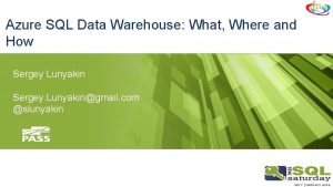 Azure sql data warehouse
