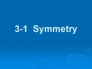 3 1 Symmetry Symmetry All Around Us Symmetry