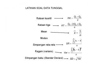 Cara mencari rataan kuartil Cara mencari rataan kuartil
