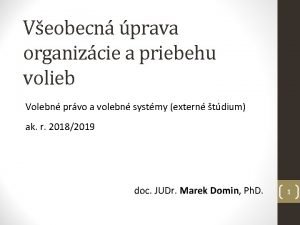 Veobecn prava organizcie a priebehu volieb Volebn prvo