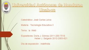 Universidad Autnoma de Honduras Unahvs Catedrtico Jos Carlos